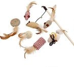 Buy Generic Toy Cat Teaser Cat Interactive Cat Toy Wand With Toy Mouse And Accessories 7 In 1 Pack in UAE