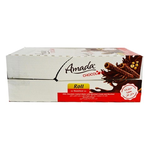 Solen Amada Chocolove Milk Chocolate Roll Wafer With Hazelnut Cream 24.5g Pack of 12