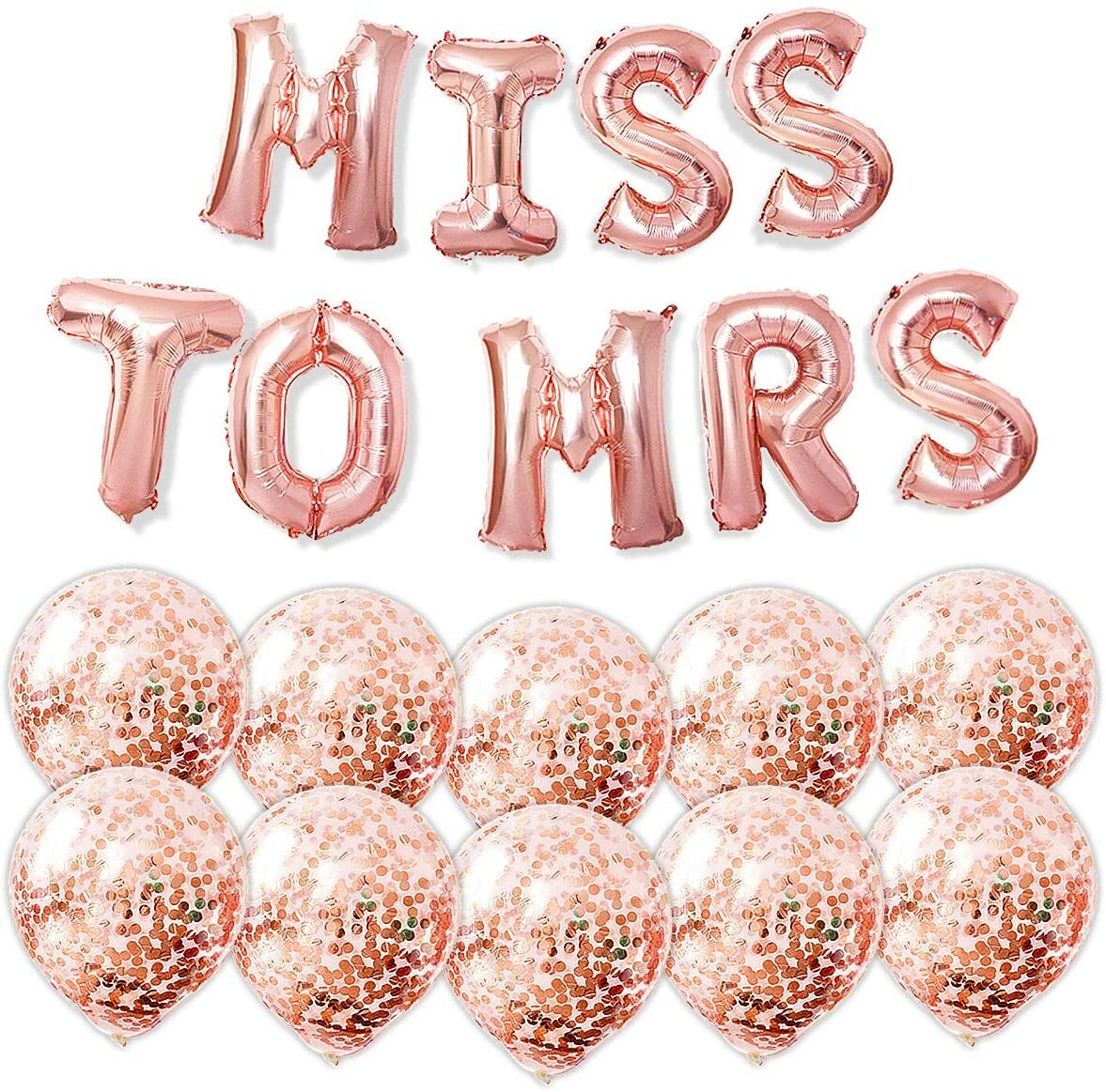 Buy Party Time Miss To Mrs Bachelorette Party Balloons Rose Gold 16 Foil Balloon 10 Confetti Balloons Wedding Party Decorations Set Hen Party Supplies Bridal Shower Balloons Kit