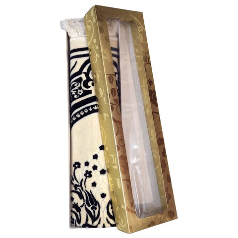Museum Turkish Soft Velvet Muslim Prayer Mat - Fantazy Islamic design Prayer Rug With Gift Box.