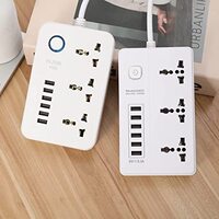 Power Strip Surge Protector with USB- Extension Cord Flat Plug with Widely 3 AC Outlet and 6 USB, Small Desktop Station with 6 ft Power Cord, Compact Socket
