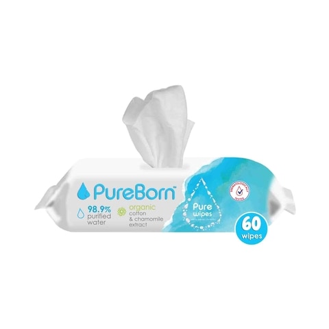 Pureborn Chemical Free 60 Wet Wipes