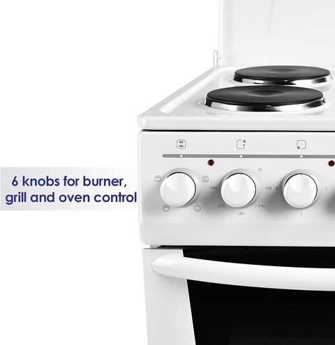 Buy Super General 50x50 cm Freestanding 4 Hot Plate Electric Cooker, White,  SGC5041BS Online - Shop Electronics u0026 Appliances on Carrefour UAE