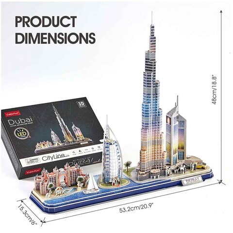 CubinFun 3D Fun Dubai Cityline 3D Puzzle Multicolour Pack of 182