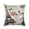 Rishahome Eiffel Tower &amp; Statue of Liberty Printed Cushion Cover, 45x45 cm