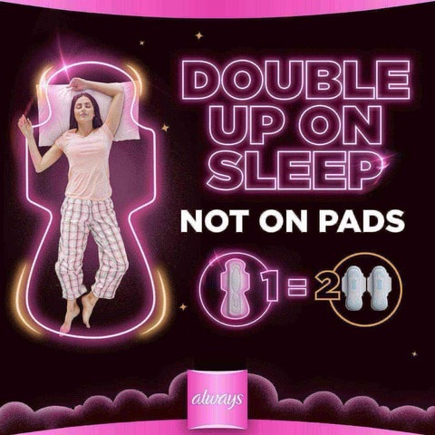 Always Dreamzz pad Cotton Soft Maxi Thick  Night Long Sanitary Pads with Wings  7 Pads