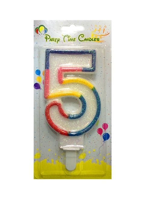 Party Time Candles Number 5 Decorative Birthday Candle