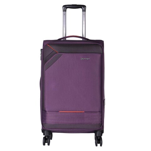 Eminent Expandable Luggage Trolley Bag Soft Suitcase for Unisex Travel Polyester Shell Lightweight with TSA lock Double Spinner Wheels E777SZ Large Checked 28 Inch Purple