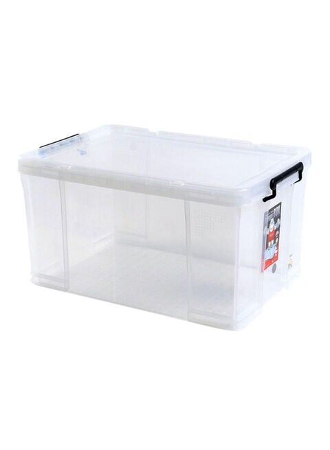 Citylife Rectangular Storage Container With Lid Clear/White 65L