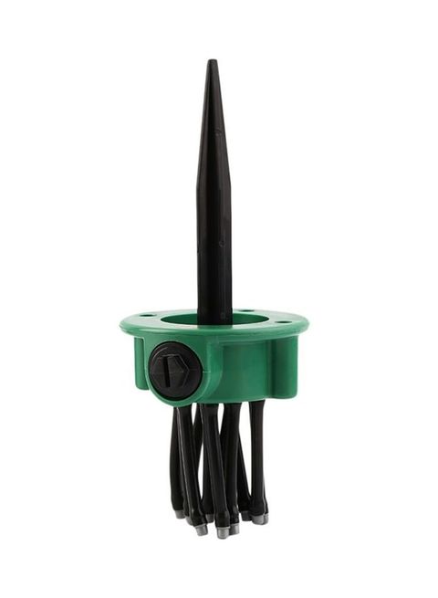 Generic - Automatic 360 Degree Multi Head Lawn Sprinkler Black/Green 10 x 9centimeter
