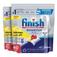 Finish Powerball Quantum All In 1 Lemon Sparkle Multicolour 40 Tablets  + 21 Tablets
