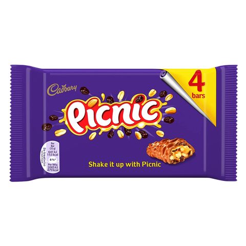 Cadbury Chocolate Bar Picnic 32 Gram 4 Pieces