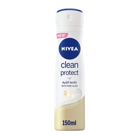 NIVEA Antiperspirant Spray for Women, 48h Protection, Clean Protect Pure Alum, 150ml