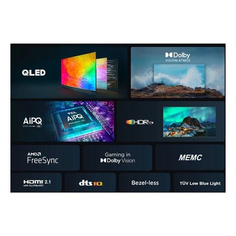 Buy TCL C645 Series 50-Inch 4K UHD Smart Google QLED TV 50C645 Black Online  - Shop Electronics & Appliances on Carrefour UAE