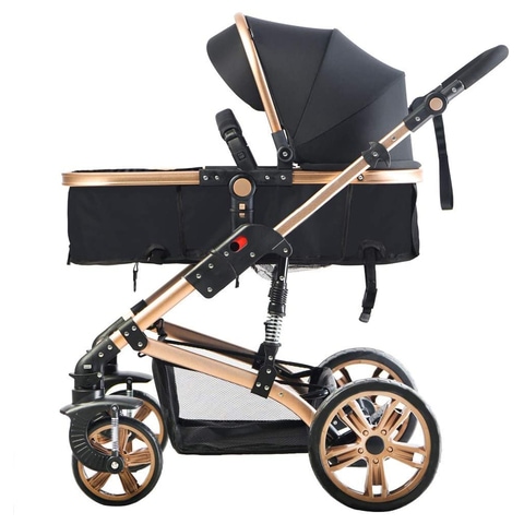Aiwanto 3 in 1 Baby Stroller Luxury Pram Baby Stroller Lightweight Stroller Baby Push Chair Baby Carry Box Infant Stroller (Black)