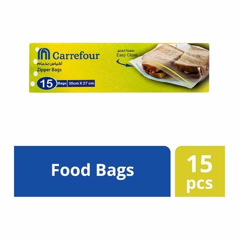 Carrefour Sandwich Ziplock Bag - 27 x 30 Cm - 15 Bags
