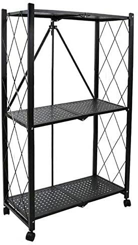 Buy 5 Tier Metal Storage Rack Foldable Shelf Kitchen Organizer Bedroom  Shelves Rolling Cart Online - Shop Home & Garden on Carrefour UAE