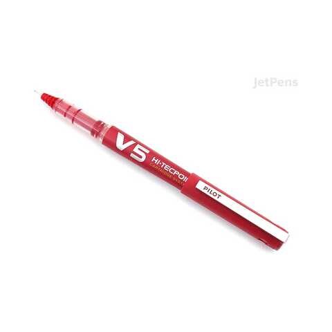 Pilot V5 Hi-Tec Point Rollerball Pen Red 0.5mm