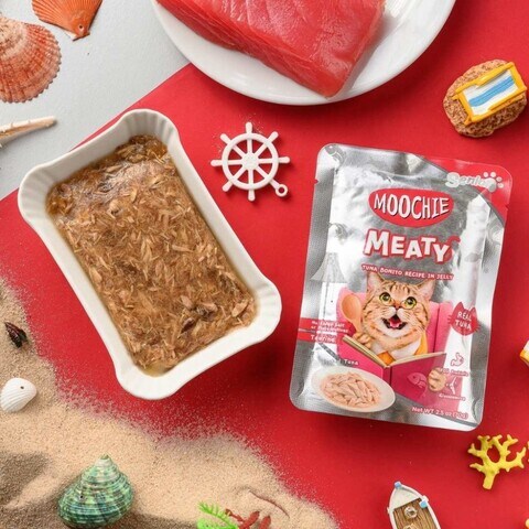 Moochie Cat Food  Tuna & Bonito Recipe in Jelly Pouch 12 x 70g