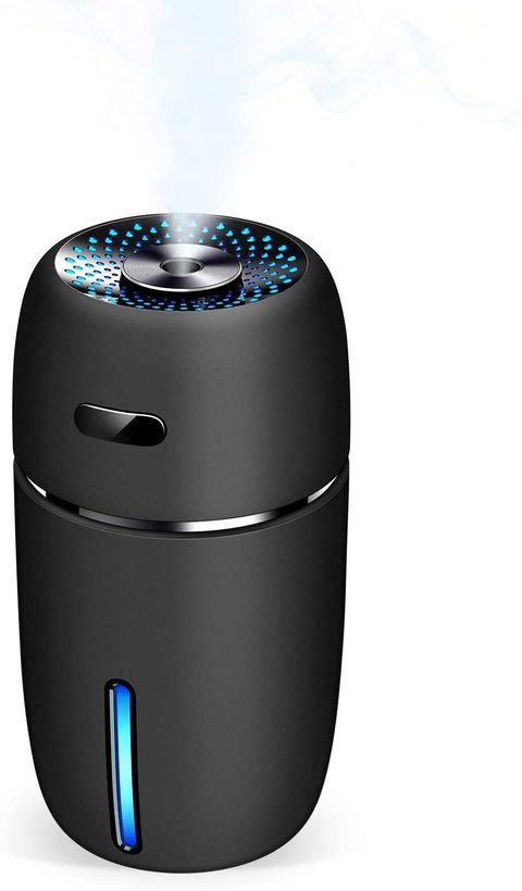 NuSense USB Car Humidifier, 200ml Mini Portable Humidifiers Air Purifier with 7 Colors LED Night Light