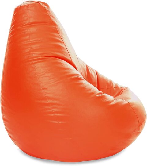 Luxe Decora PVC Bean Bag Cover Only (Large, Orange)