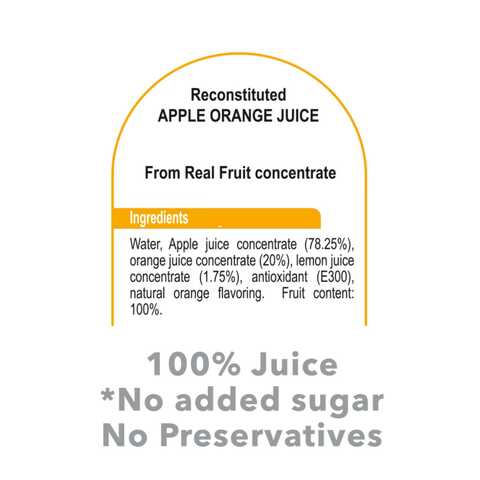 Carrefour Apple Orange Juice 200ml Pack of 10
