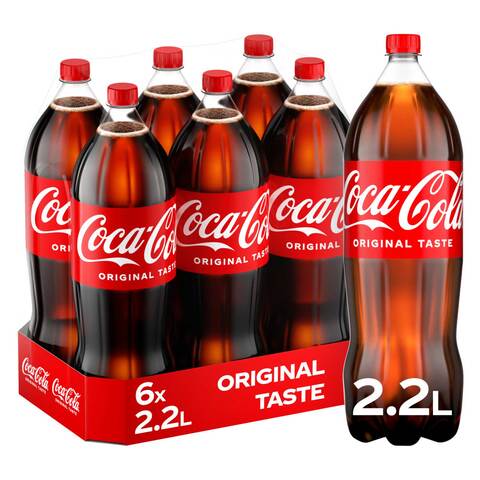 Coca-Cola Original Taste 2.2 L X 6 Plastic Bottles
