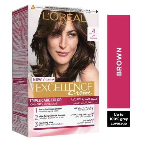 L&#39;Oreal Paris Excellence Creme Triple Care Permanent Hair Colour 4 Brown