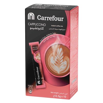 Carrefour Cappuccino Instant Coffee Mix 12.5g x Pack of 10