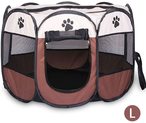 اشتري Mumoo Bear Pet Play Pen Pet Tent Foldable Puppy Exercise Playpen Dog Bed Rabbit Cat Kennel Cage for Indoor Outdoor Travelling Camping (Removable Mesh, Brown) في الامارات