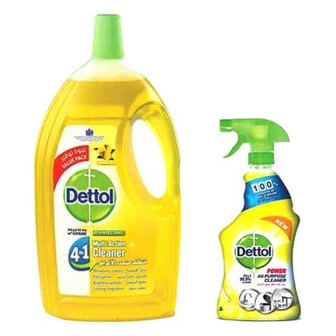 Dettol Multi Action Cleaner Lemon 3l With Dettol Power All Purpose Cleaner Lemon 500ml