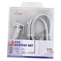 Home Pro Zinc Alloy Shattaf With Hose Silver Set of 3