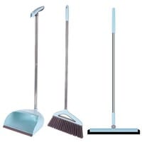 Aiwanto 3 in 1 Wiper Broom Dustpan Set Cleaning Tool Wiper Office Home Cleaning Broom Sweeper Home Bathroom Kitchen Cleaning Broom Sweeper