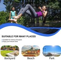 Sky-Touch 8FT Outdoor Trampoline For Kids Adult, Large Bungee Bed Jumping Mat And Spring Cover Padding With Safety Enclosure Net, Parent, Child Interactive Game Fitness Equipment