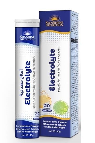 Sunshine Nutrition Isotonic Electrolyte Effervescent Tablets Lemon-Lime Flavour 90g
