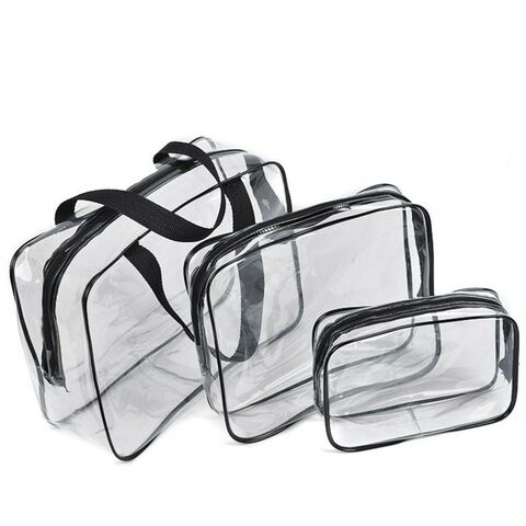Toiletries Bag, 3 in 1 Waterproof Toiletry Travel Bag PVC Travel Bag Wash Bag Makeup Bag Travel Business Bathroom for Men, Women and Kids