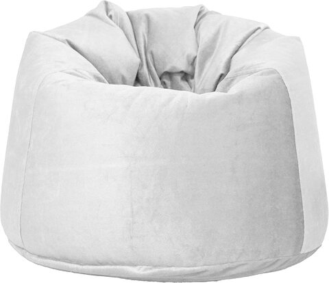 Luxe Decora Soft Suede Velvet Bean Bag With Filling (XL, White)