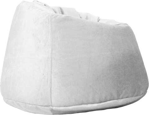 Luxe Decora Soft Suede Velvet Bean Bag Cover Only (Medium, White)