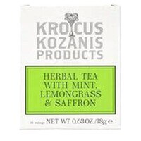 Krocus Kozanis Products Herbal Tea With Mint Lemongrass and Saffron 18g