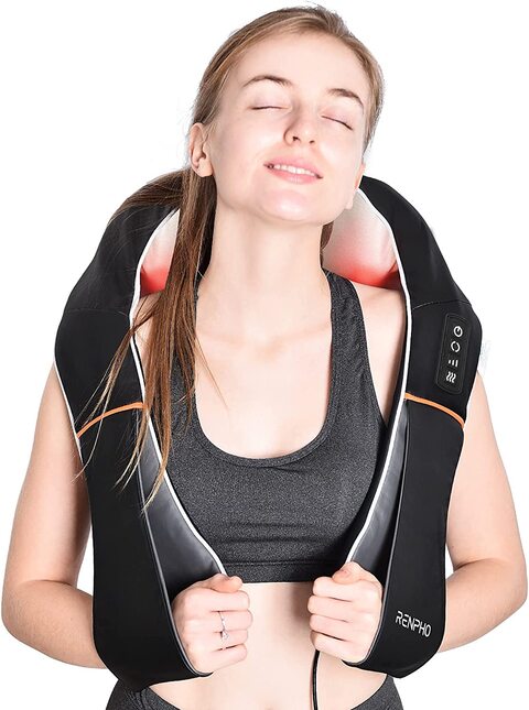 Renpho Shiatsu Neck And Shoulder Back Massager With Heat, Electric Vibration Deep Tissue 3D Kneading Massage Pillow For Pain Relief On Waist, Leg, Calf, Foot, Arm, Belly, Full Body, Muscles