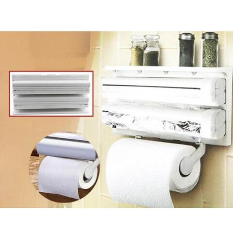 1pc Under Cabinet Paper Towel Holder Roll Paper Rack Organizer for Kitchen  Tools