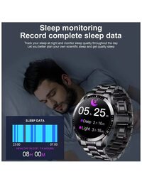 Haino Teko Germany RW-14 Stainless Steel Fitness Watch IP67 Waterproof Activity Tracker with Heart Rate/Sleep Monitor Pedometer Smart Watch For Android iOS (Black)