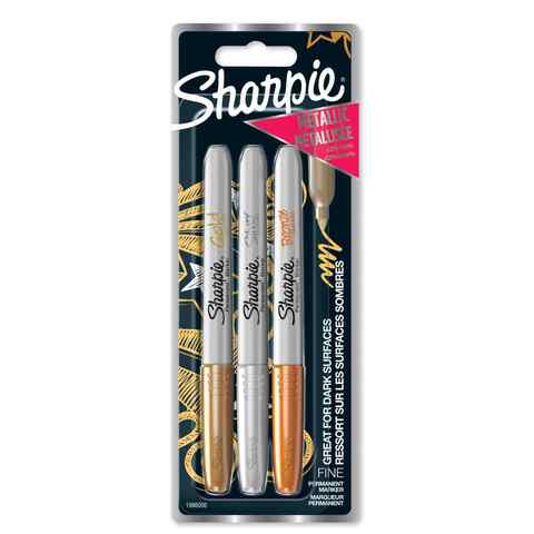 Sharpie Fine Metallic Permanent Marker Pack of 3