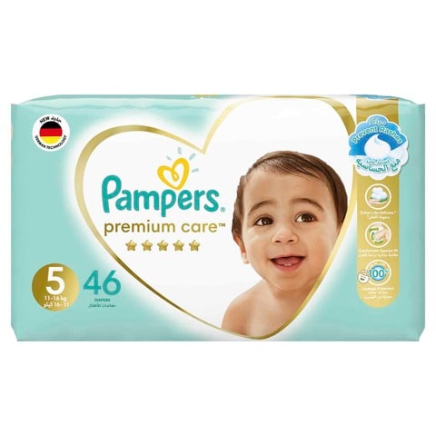 Pampers Premium Care Diapers Junior Size 5 11-16kg Value Pack White 46 count