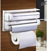 Generic Portable Triple Paper Dispenser For Cling Film Wrap Aluminium Foil And Kitchen Roll Holder