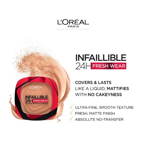 L'Oréal Paris Infallible Up to 24H Fresh Wear Foundation in a Powder Golden  Beige - Shop Powder at H-E-B