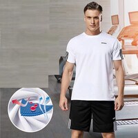 Men T-Shirt And Shorts Set Suitable For Indoor And Outdoor (XXLarge)