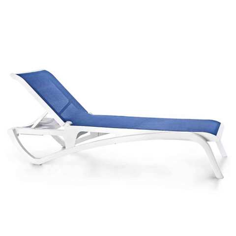 كرسي الشمس موديل HZ150 قياس 70 × 194 سم لون أزرق و أبيض
