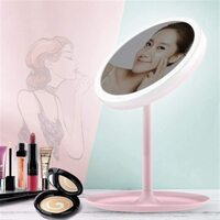 Makeup Mirror With 22 LEDs Light 10X/3X/2X/1X Magnifying Trifold Table Mirror Touch Screen 180 Degree Rotation Cosmetics (Color: LED Mirror Pink)