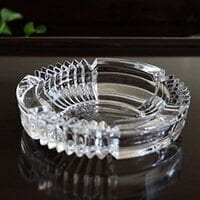 Heavy Glass Ashtray, for Home Decor and Father&#39;s Day Gift, Round Glass Ashtray (L-16CM*W-16CM*H3-CM)(B)
